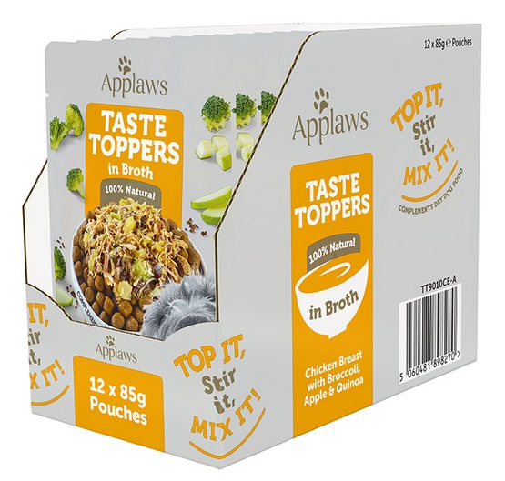 Applaws Taste Toppers Saszetka dla psa - kurczak, brokuł, jabłko i ryż w sosie 85g