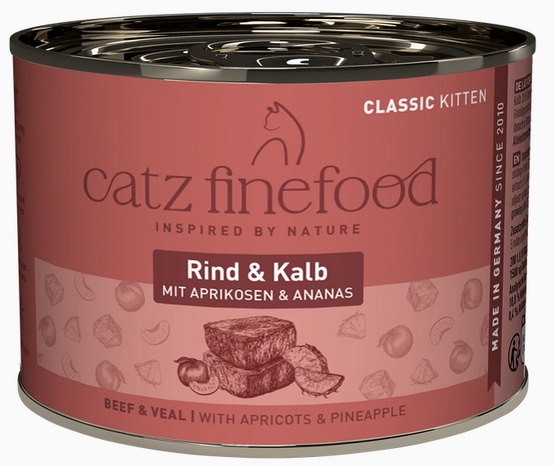 Catz Finefood Classic Kitten Wołowina i cielęcina (Kitten N.07) puszka 200g