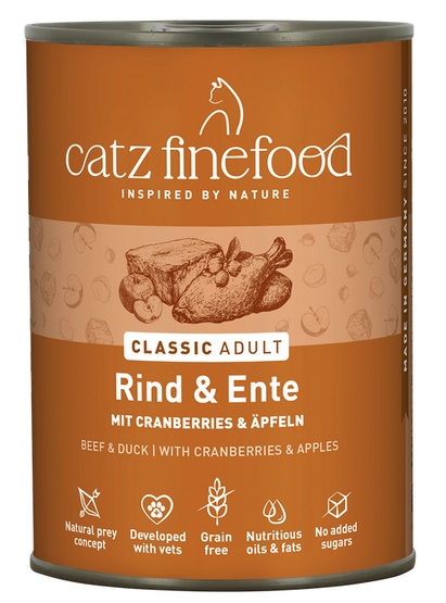 Catz Finefood Classic Wołowina i Kaczka (N.23) puszka 400g