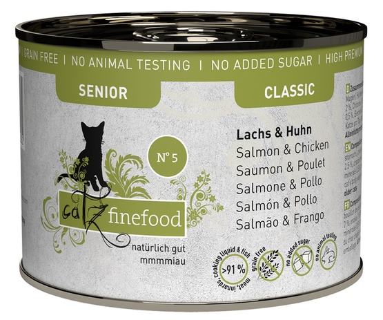 Catz Finefood Classic Senior Kurczak i łosoś (Senior N.05) puszka 200g