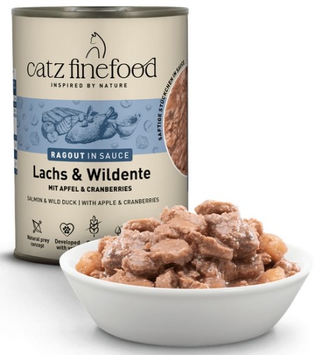 Catz Finefood Ragout in Sauce Łosoś i Dzika Kaczka (N.605) puszka 380g