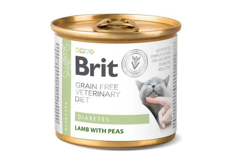 Brit Grain Free Veterinary Diet Cat Diabetes Jagnięcina Z Groszkiem 200g