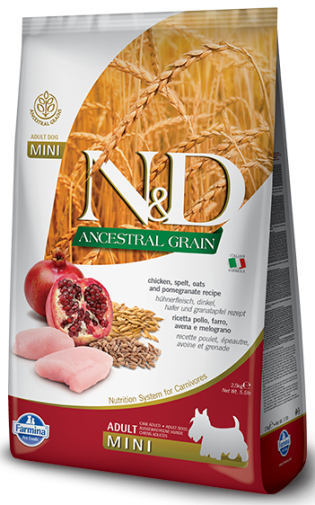 Farmina N&D Ancestral Grain Canine Adult Mini Chicken&Pomegranate 7kg