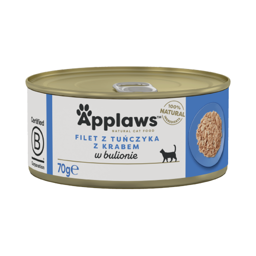 APPLAWS Tuna Fillet With Crab In Broth Tin 70g