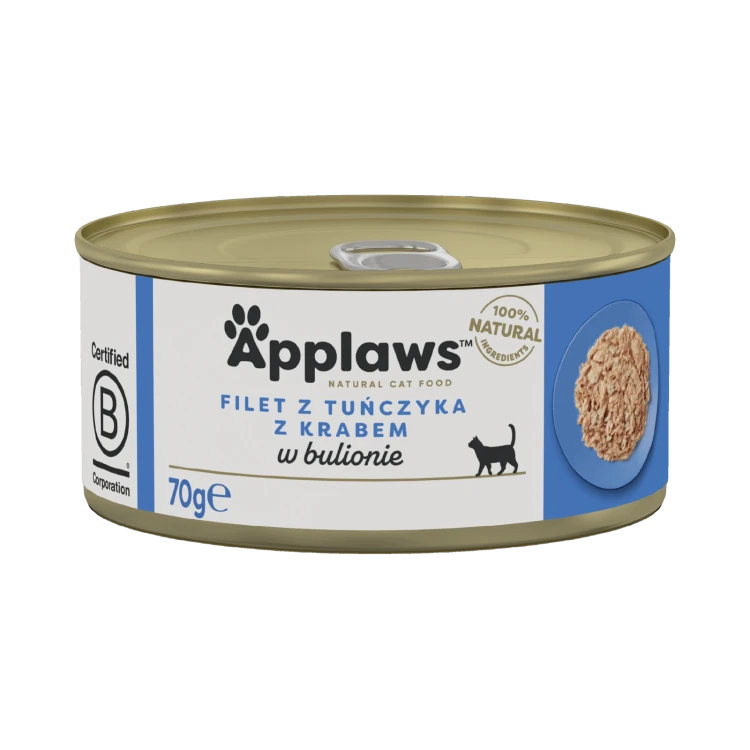 APPLAWS Tuna Fillet With Crab In Broth Tin 70g