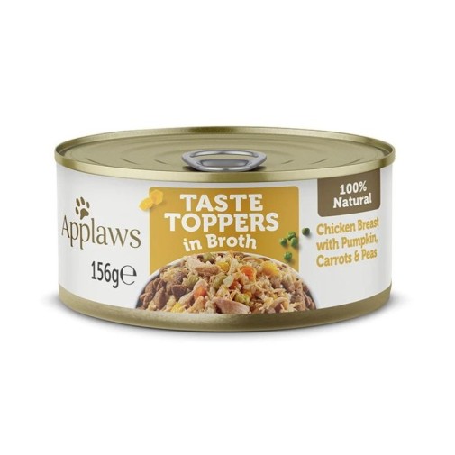 Applaws® Taste Toppers Naturalna Mokra Karma Dla Psów Kurczak Z Dynią, Marchewką I Groszkiem W Bulionie 156 G Puszka
