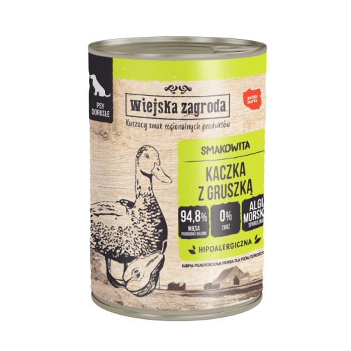 Wiejska Zagroda Kaczka z gruszką 400g dla psa